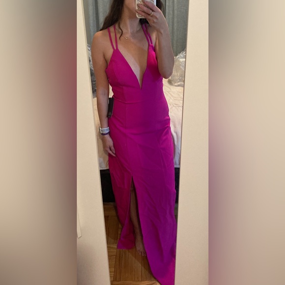 Aidan Mattox pink column gown / dress - Picture 4 of 5